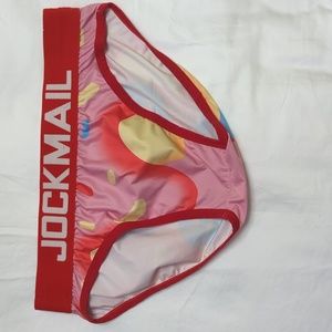 Jockmail Brief, Used, Pink & Red "Eat Me"